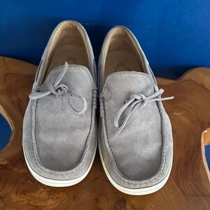 Men’s TOD’S Laccetto Loafers Grey Suede Genuine Leather Shoes Size 6